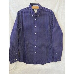 L.L.Bean men's purple and white grid-patterned long-sleeve button-down shirt Med